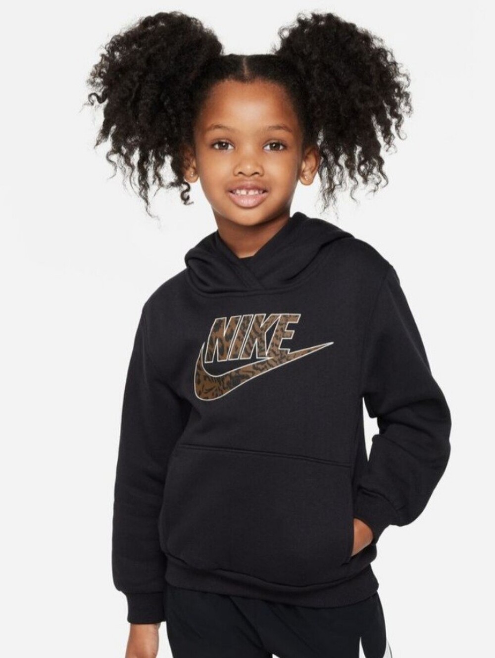 Girls Nike Swoosh Home Hoodie size small 5 Nike kid's black pullover hoodie